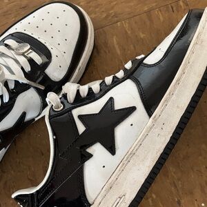 Bape Black and White Star Sneakers